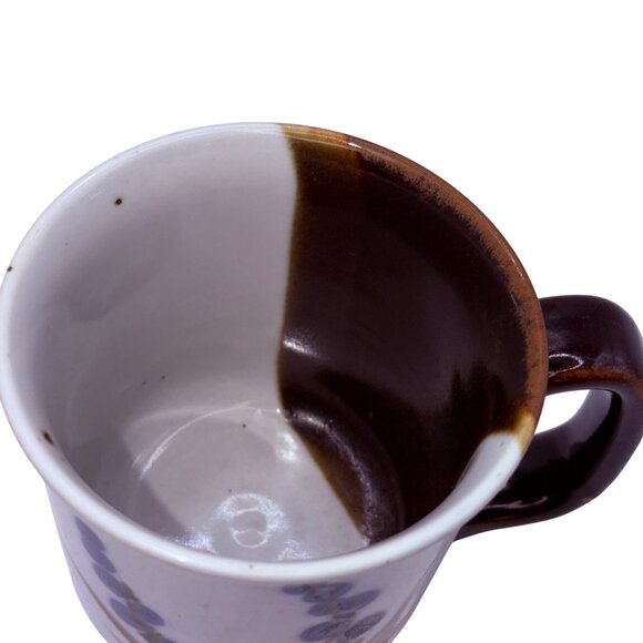 Hand Made Pottery Wild Flowers Coffee Mug 1970s POTTER'S SELECTION Ranmaru - Picture 2 of 4